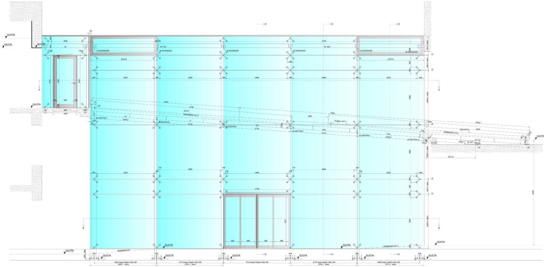 progettazione facciate  continue  PUNTUALI